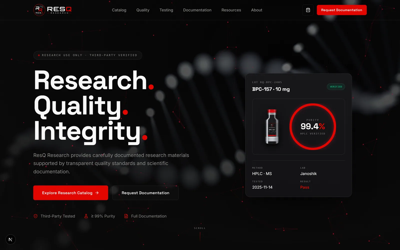 ResQ Research — design direction